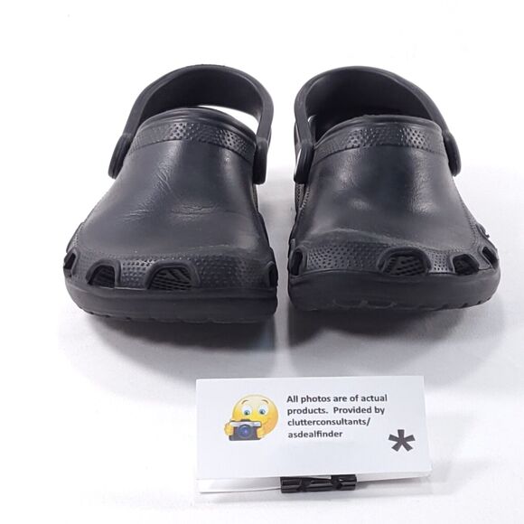 Crocs Classic Slip On Comfort Mule Clog Womens Size 8 Mens Size 6 Black Rubber - Picture 2 of 9